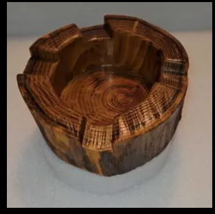 Solid Black Locust Small Cigar Ashtray
