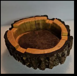 Large Black Walnut handmade cigar ashtray